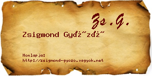 Zsigmond Győző névjegykártya